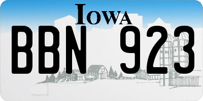IA license plate BBN923