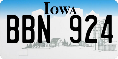IA license plate BBN924