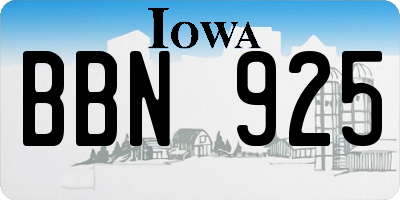 IA license plate BBN925