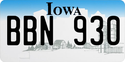 IA license plate BBN930