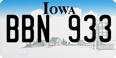 IA license plate BBN933