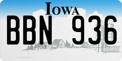IA license plate BBN936