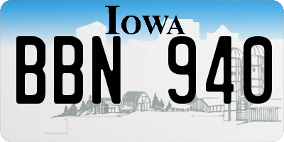 IA license plate BBN940