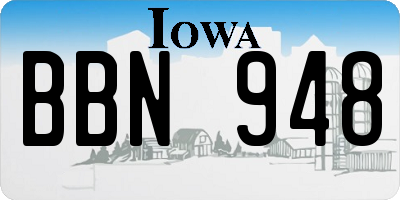 IA license plate BBN948
