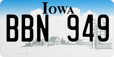 IA license plate BBN949