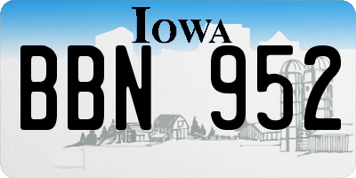 IA license plate BBN952