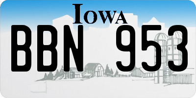 IA license plate BBN953