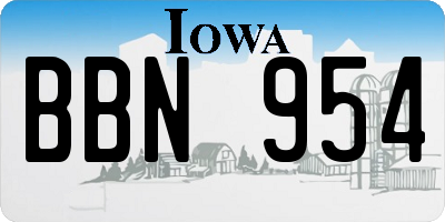 IA license plate BBN954
