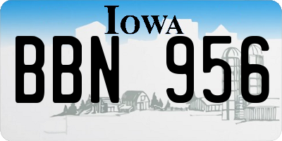 IA license plate BBN956