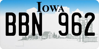 IA license plate BBN962