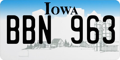 IA license plate BBN963