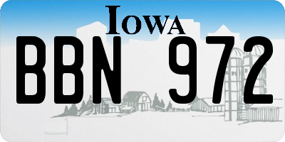 IA license plate BBN972