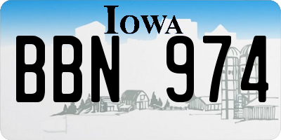 IA license plate BBN974