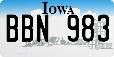 IA license plate BBN983