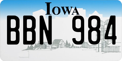 IA license plate BBN984