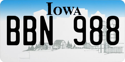 IA license plate BBN988