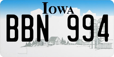 IA license plate BBN994