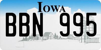 IA license plate BBN995