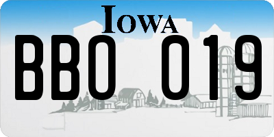 IA license plate BBO019