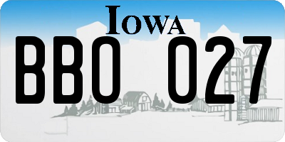 IA license plate BBO027