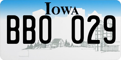IA license plate BBO029