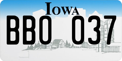 IA license plate BBO037