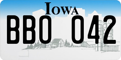 IA license plate BBO042