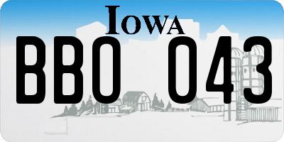 IA license plate BBO043