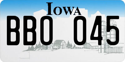 IA license plate BBO045