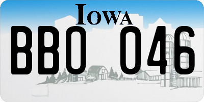 IA license plate BBO046