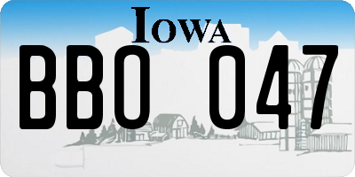IA license plate BBO047