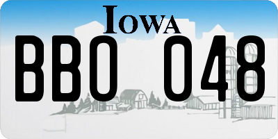 IA license plate BBO048