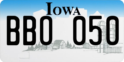 IA license plate BBO050