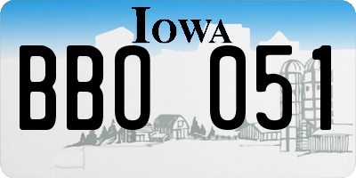 IA license plate BBO051
