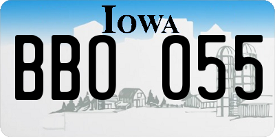 IA license plate BBO055