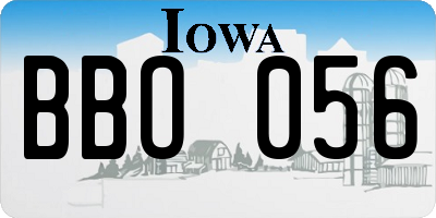 IA license plate BBO056