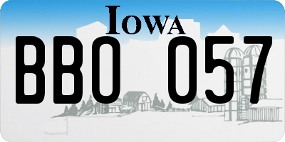 IA license plate BBO057