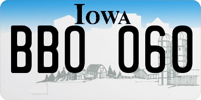 IA license plate BBO060