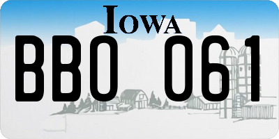 IA license plate BBO061