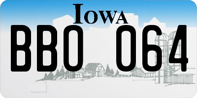 IA license plate BBO064