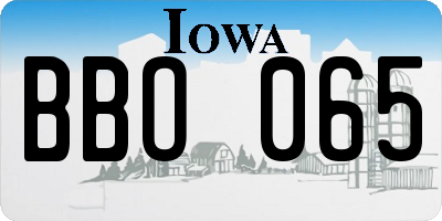 IA license plate BBO065
