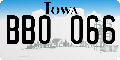 IA license plate BBO066