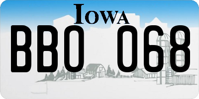IA license plate BBO068