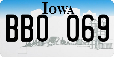 IA license plate BBO069