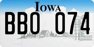 IA license plate BBO074