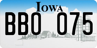 IA license plate BBO075