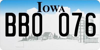 IA license plate BBO076