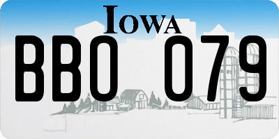 IA license plate BBO079