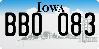 IA license plate BBO083