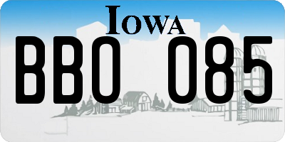 IA license plate BBO085